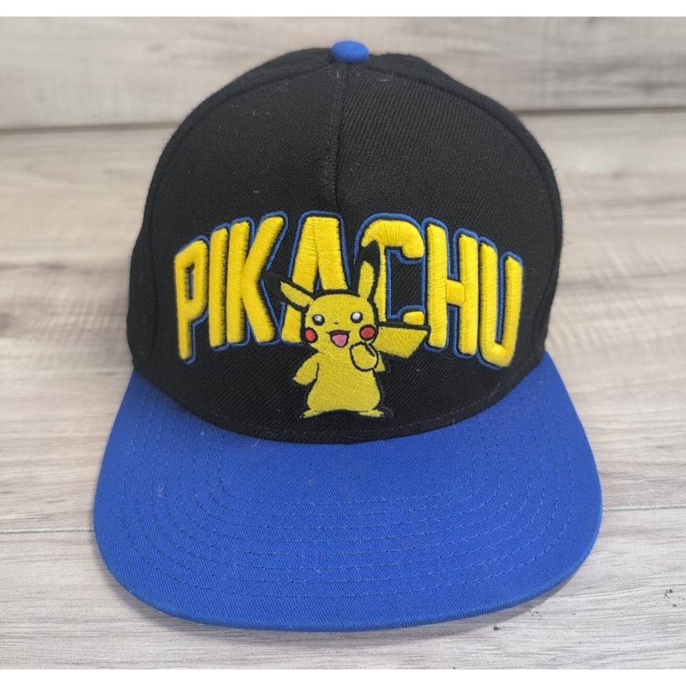 Pikachu Pokemon - 2014 Bioworld Nintendo Script Snapback Hat Cap